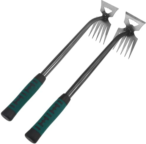 Happyyami 2pièces Outils De Désherbage Multifonctionnels De Désherbeurs Dents pour Jardinage Agriculture Et Entretien De Pelouse Outils Et Faciles à Utiliser pour Désherbage