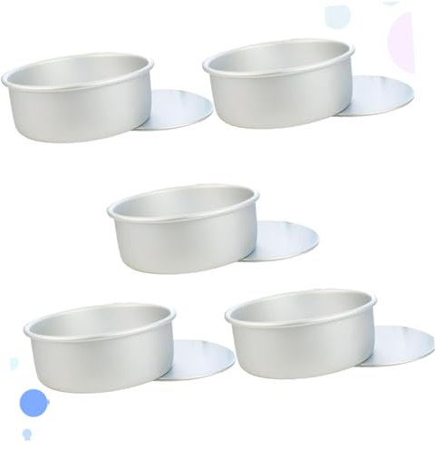 KICHOUSE 5Pezzi Teglia Rotonda Alluminio Anodizzato da Mini Tortiera Rimovibile per Torte e Dolci Bakeware Antiaderente per Cottura Facile