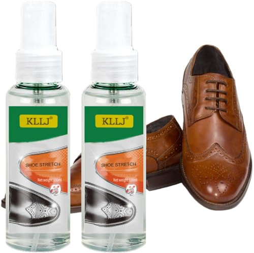 KLLJ Spray Dilatador Zapatos,2pcs Shoe Stretcher,Espray de Estiramiento,Spray Impermeabilizante Calzado,Estirador de Zapatos,Suavizante de Zapatos de Cuero,para Ablandar Cuero,Ante,Charol,100ml