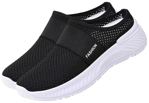 Nättofflor för damer, ventilerande pantolettortopediska skor för damer, ventilerande sandaletter, slip-on, trädgårdsskor, diabetiker, slip-skor, lätta strandskor, luftkuddar, tofflor