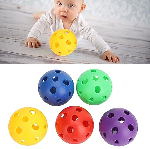 Zhangpu Bolas Sensoriales, 5 Piezas, Bolas de Entrenamiento Huecas Coloridas, Juguete de Habilidades Motoras Finas, Juguetes Sensoriales Montessori, Pelota para Bebés y Niños