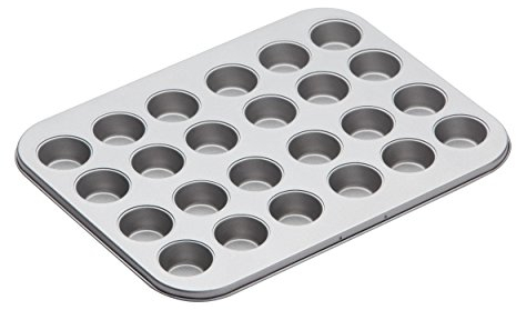 KitchenCraft Non-Stick 24-Cup Mini Mince Pie/Muffin Tray, 35 x 27 cm (14 x 1.5), Silver