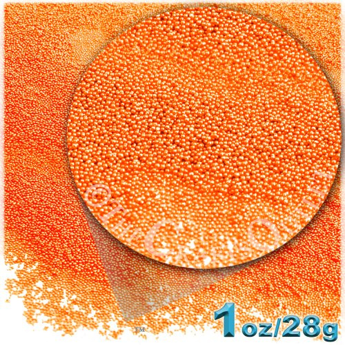The Crafts Outlet 1oz = 28g Plastic Microbeads Nohole 0.6mm Opaque Phosphoric Orange