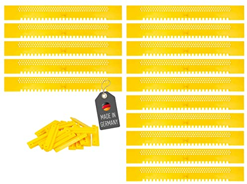 Lantelme 15 Stück Fluglochschieber mit Scharnieren im Set | Bienen Fluglochverkleinerer Bienenflucht für Bienenkasten | Imkereibedarf Kunststoff Gelb für sicheren Schutz vor Fremdtieren Wespen Mäusen