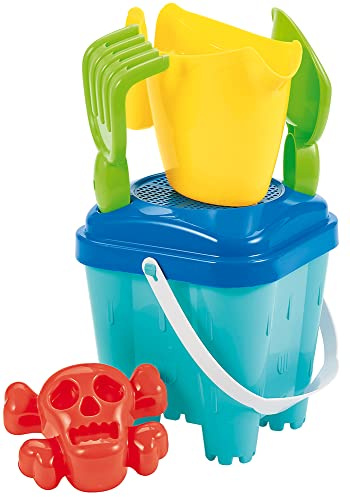 Jouets Ecoiffier - 619 - Seau Garni Château Fort 15 cm Avec Accessoires - Jeu de Plage Pour Enfants - Dès 18 Mois - Fabriqué en France