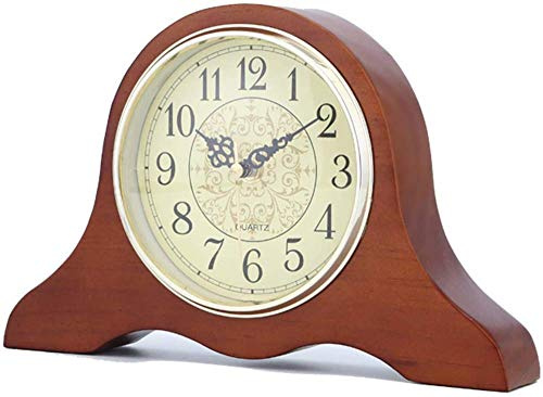 Orologi da mensola, Orologio da caminetto Decorativo con Campana in Legno Orologio da scrivania Digitale Muto Adatto per Soggiorno, Studio, Marrone