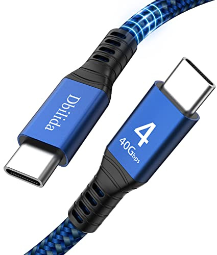 Dbilida 240W Thunderbolt 4 Kabel 2M, 40Gbps USB 4 8K@60Hz, 4K@144Hz, PD3.1, Kompatibel mit Thunderbolt 3, USB C Kabel für iPhone 17, Hub, Dock, MacBook, SSD, eGPU, Mac mini M4 / M4 Pro