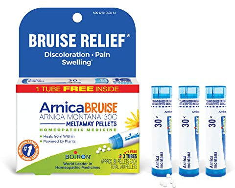 Boiron Arnica Bruise - Arnica Montana 30c for Relief of Pain, Swelling, and Discoloration from Bruises - 3 Count (240 Pellets)