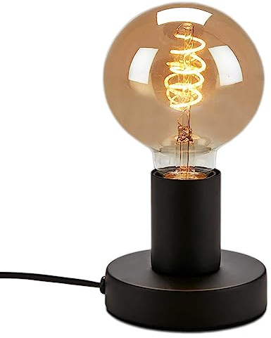 DBKMPZ Industrial Table Lamp Base, E26 E27 Lamp Base Without Shade, Simple Metal Edison Light Bulb Stand (Black