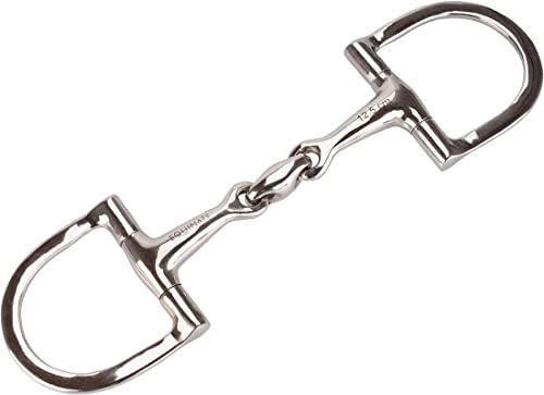 Equinate D-Ring Trense Edelstahl 16mm doppelt gebrochen 12,5cm - Anatomisch geformtes maulfreundliches Gebiss mit sanfter Einwirkung - Lasergravierte Größenangabe