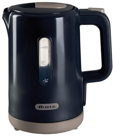 Ariete 2846 Bollitore Breakfast, 2200W, Capacità 1,7 L, Base Cordless 360°, Spegnimento automatico, Coperchio di sicurezza, Livello acqua visibile, Finitura lucida e opaca, Dark & Sahara Grey