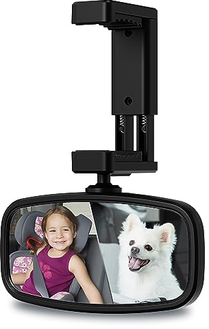 Rücksitzspiegel für Babys,360° Schwenkbar Baby Spiegel Auto,Rückspiegel Baby Auto mit Gefederten Clips,Bruchfest Autospiegel Rücksitz,für Meisten,12.9 * 6.5 cm