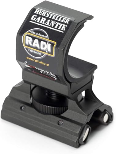RADI-AKKU Universal Magnethalter für Taschenlampen LED-Lampen - Passend u.a. für LED Lenser P7 P7.2, LED Lenser P7QC, Fokus R6, Walther PL80Pro bis 30mm Griff Durchmesser