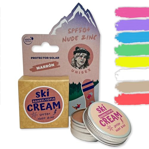 Barreltopia Sonnencreme Skifahren SPF 50+ – Sonnencreme Ski mit Zinkoxid – Sun Stick & Kälteschutzcreme für Gesicht – Winter & Gebirge Sonnenschutz