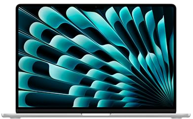 Apple 2024 15 MacBook Air Laptop mit M3 Chip: 15,3 Liquid Retina Display, 8 GB gemeinsamer Arbeitsspeicher, 256 GB SSD Speicher, beleuchtete Tastatur, 1080p FaceTime HD Kamera, Touch ID, Silber