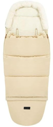 Sac de couchage MoMi 2 en 1 pour landau, luge ou siège auto, avec capuche, fourrure amovible et partie pour les pieds ; fermeture éclair des deux côtés, passants pour la ceinture, imperméable