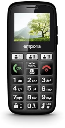 Emporia E30 Seniorenhandy, 30 Jahre Edition, Tastenhandy ohne Vertrag, Mobiltelefon mit Notruftaste, Extra große Tasten, Ideal für Senioren, Leichte Bedienung, Schwarz