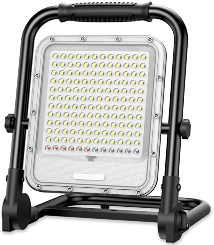 JADIDIS Foco LED de 400 W con batería, 4 modos, 42000 lm, 32000 mAh, recargable por USB