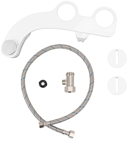 Accesorio de bidé no eléctrico, boquillas dobles para lavado delantero y trasero, bidé de enjuague automático con T de cobre 7/8, limpiador sanitario de asiento de inodoro para mujeres/hombres/familia