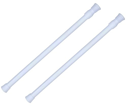 VYNZOR 2 Piezas Barra Armario Extensible de 30-50 cm, Antideslizante Barra Ducha Extensible, Barra de Cortina Sin Taladrar con Resorte para Ventanas, Armarios, Zapateros,Armarios,EstanteríAs (Blanco)