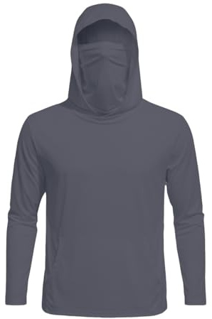 RUMAOZIA Fishing Sudadera con capucha para hombre, protección UV, camisa de pesca con máscara, secado rápido, sudadera de manga larga, camiseta deportiva para exteriores, verano, ligera, transpirable