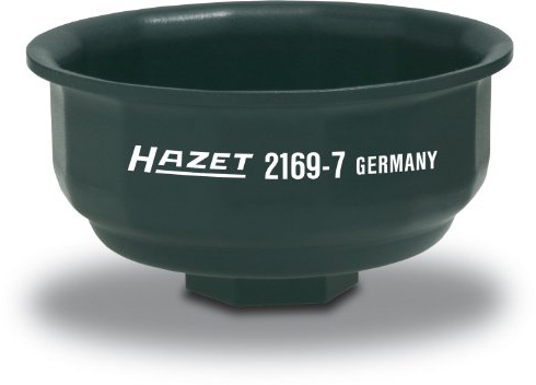HAZET Öl-Filter-Schlüssel 2169-7 | passendes Werkzeug für verschiedene Ölfilter mit einem Durchmesser von 76 mm, Antrieb: Vierkant 12,5 mm, Abtrieb: Außen 14-kant, Made in Germany