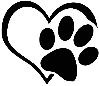 Car Bumper Sticker, Paw with Heart Sticker for Cars, Car Wash Suitable Black