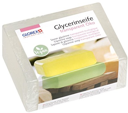 GLOREX 6 1600 121 - Glycerinseife Öko, transparente Seife auf hautneutraler Basis, dermatologisch getestet, 100 % Vegan, 500 g Block als Grundlage zum Seifengießen