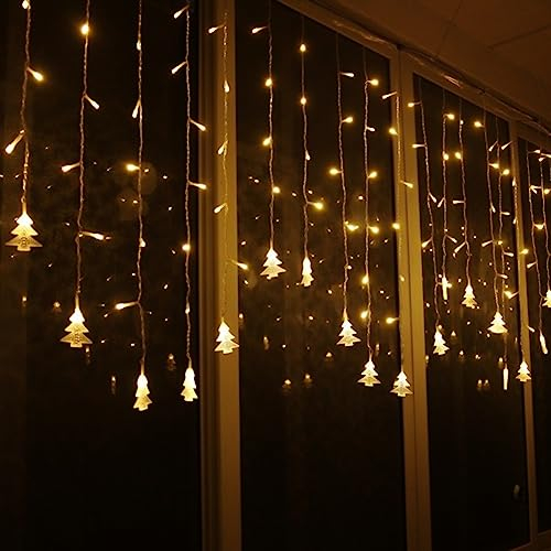 Klighten LED Lichterkette, Weihnachtsbeleuchtung, 96er LED Lichtervorhang Lang Weihnachtsbaum LED String Licht, Innen/Außen Weihnachtsdeko Deko Christmas 3.5 x 0.65 m, Warmweiß