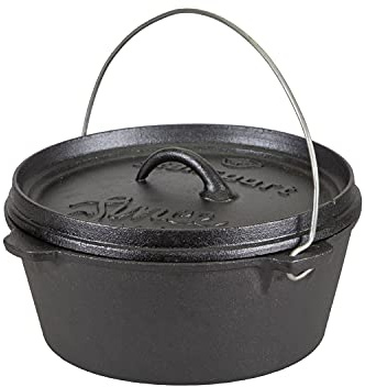 Stansport 16023 Pre-Seasoned Cast Iron Dutch Oven - 4 Qt - Without Legs