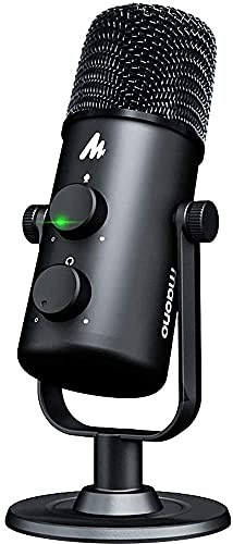 MAONO Computer Microphone AU-903 Podcast USB Condenser Mic with Switchable Polar Patterns & Mute Button,Zero-Latency Monitoring,Plug and Play for YouTube,Recording,Podcast,Gaming,Skype,Video
