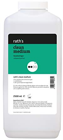rath's clean medium - 2,5-Liter flüssiger Handreiniger für kraftvolles, hautschonendes Waschen. Ideal für Vielwascher durch hohe Rückfettung.