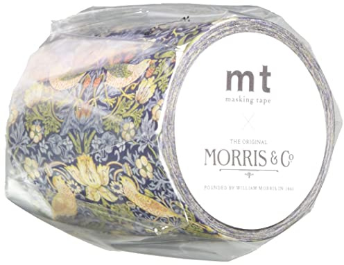 Kamoi MTWILL26 Masking Tape, mt, William Morris Strawberry, Thief Indigo/Mineral 2.0 inches (50 mm) x 23.4 ft (7 m)