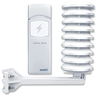Ecowitt Wireless Lightning Detector Sensor, Accessory Sensor for Ecowitt Weather Station Ecosystem, WH57