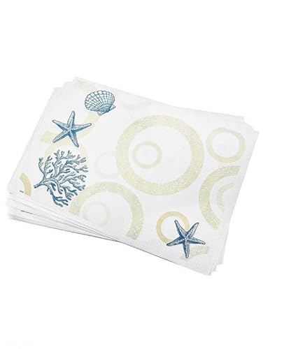 FATO 250 Piezas de manteles Individuales Desechables de Papel con Motivos Marinos, Mantel Individual American Theme Sea de 30x40 cm, Ideal como Mantel Individual Sea Shell