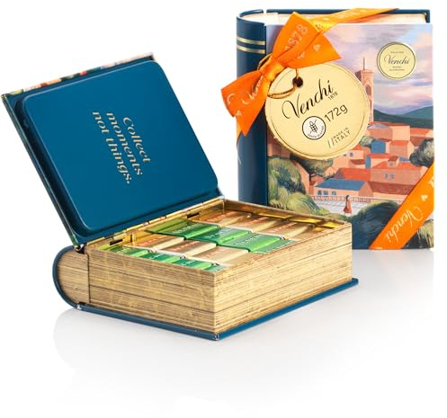 Venchi - Minilibro de Metal Florencia con Surtido de Bombones Cremini, 172 g - Idea de Regalo - Sin Gluten