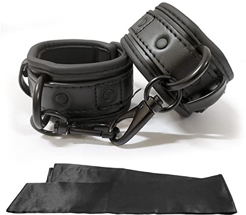 SURUS EQUIPMENT Manette Regolabili in Ecopelle per Coppie, Accessorio Elegante per Intimità e Complicità, Morbide, Resistenti e Sicure, Ideali per Esperienze Sensoriali a Due, Giochi Erotici