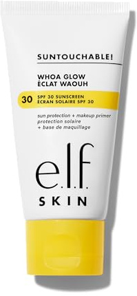 e.l.f. SKIN Suntouchable Whoa Glow SPF 30, Sunscreen & Makeup Primer For A Glowy Finish, Made With Hyaluronic Acid, Vegan & Cruelty-Free, Packaging May Vary, Sunburst
