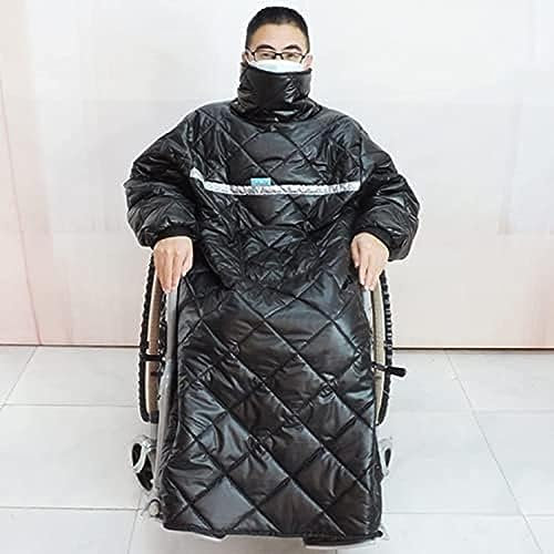Windproof Winter Waterproof Wheelchair Warm Blanket, Portable Wheelchair Cozy Cover with Rain Cover for Wheelchair Users Adult Size,H