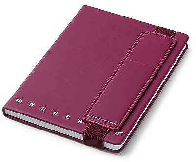 Pigna, Taccuino MONOCROMO PATTERN, blocco appunti, A5 14,8x21 cm., con elastico portapenne, interno 1R, righe, copertina Viola