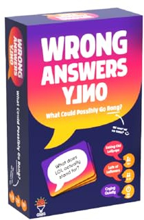 Gray Matters Games Wrong Answers Only: The Ultimate Adult Party Game – A Fun, Competitive Group Guessing Game for 8 Players, Ages 14 and Up – Perfect for Game Nights