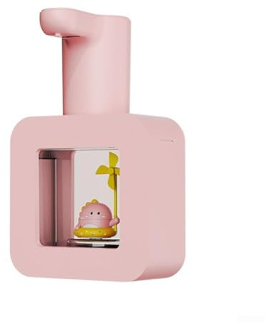 SPORTARC Dispenser automatico di sapone,dispenser di sapone per le mani senza animali domestici,dispenser di sapone in schiuma non touch con rilevamento automatico,ricarica USB,400 ml (rosa)