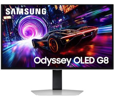 Samsung Monitor Gaming Odyssey OLED G8 (S27FG816SU), Flat, 27'', 3840x2160 (UHD 4K), 16:9, QD-OLED Glare Free, 240Hz, 0,03ms (GtG), FreeSync Premium Pro, Compatibilità G-Sync, Safeguard+, HDMI, DP
