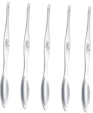 FUNOMOCYA 5pezzi Pinze per Granchio e Forchette per Mare in Acciaio Inossidabile Kit Utensili Resistenti per Sbucciare Granchio Code Aragosta e Ostriche