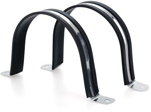 114mm/4.49in (8 PCS) 304 Stainless Steel Pipe Clamps with Rubber Cushion, Heavy-Duty 2 Holes U-Bracket Conduit Clips for HVAC, Electrical, Plumbing Fixing on Wood/Metal/Concrete fit for 4PVC Pipe