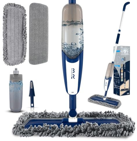 Fregona de Limpieza de Suelos con rotación de 360 ° – Limpiador de Suelos multisuperficie para Limpieza en seco y húmedo, Mango Ligero para Cocina, baño, Madera Dura y Suelos de baldosas