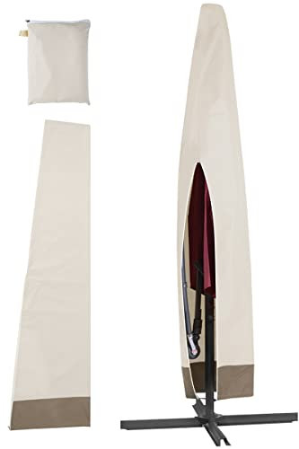 Housse Parasol Déporté en Tissu Oxford 600D Imperméable, Coupe-Vent, Anti-UV, Housse de Protection pour Parasol avec Fermeture Éclair, 200 x 55 x 60CM