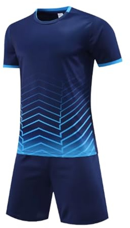 Guoegh Kids Football Kits Boys Soccer Jersey Sets Sports Running Gym Shorts and T-Shirt Sets for Children 5-13 Years