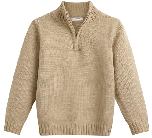 Arshiner pojkar stickad jumper lätt halv dragkedja barn vardaglig skola pullover tröja för höst vinter barn stickade tröjor, 5-14 år