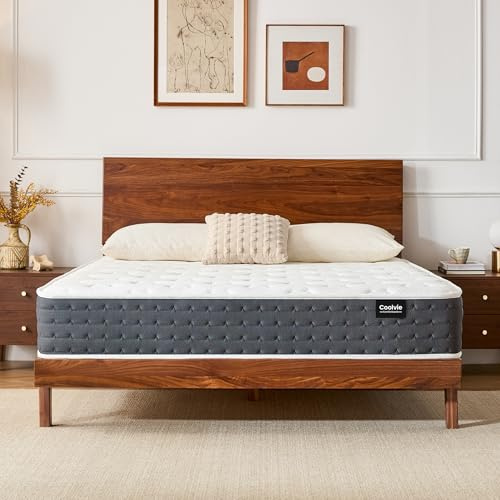 Coolvie Fjädermadrass 140 x 200 cm, 7-zoner, ergonomisk madrass, medelhårdhetsnivå, höjd 20 cm, rörelse, isolerande, fickfjädermadrass, mattress med gel-minnesskum, Öko-Tex certifikat